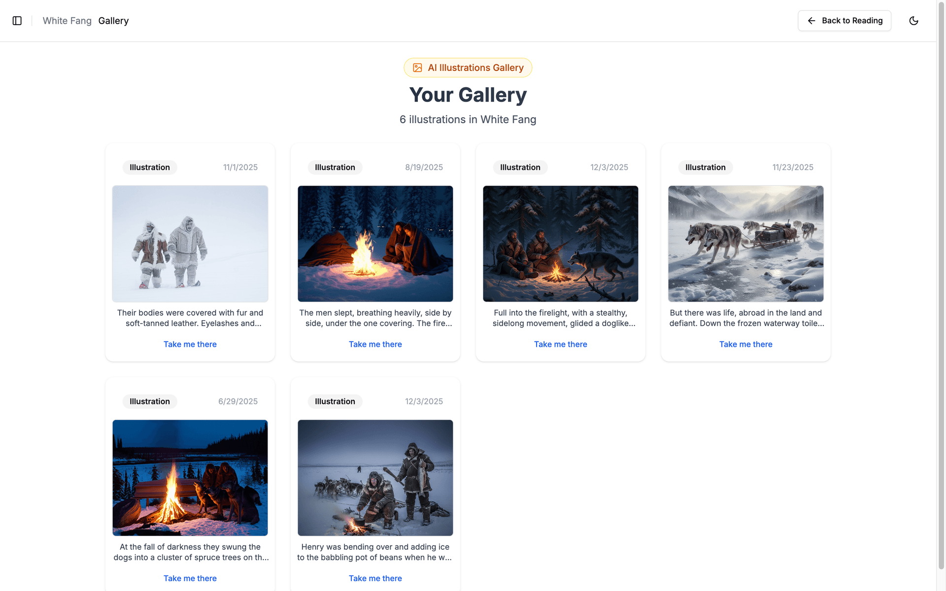 Explore all your illustrations in Gallery, bringing your books to life.