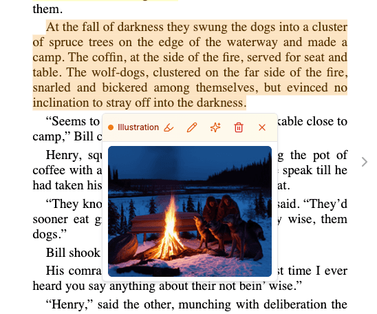 Illustration panel beside text with 'AI-generated illustration' label